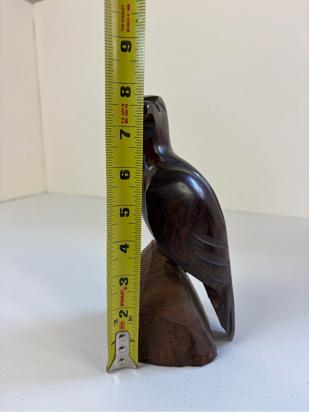Vintage Hand Carved Ironwood Eagle Figurine Dark Wood Bird Statue Rustic Decor - Picture 6 of 6